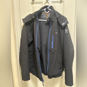 ORORO MEN'S CLASSIC HEATED JACKET - BLACK & BLUE